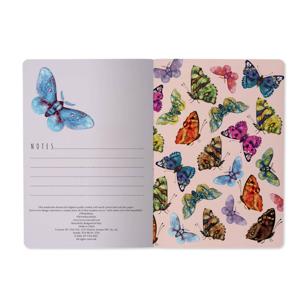 BV by Bruno Visconti - A5 Notebook - Butterflies on Blue
