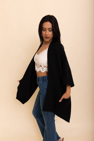 Chic Boucle Cardigan Poncho