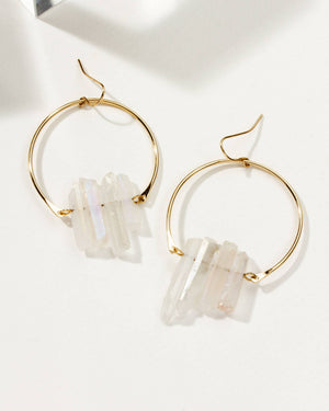 Mystic AB Clear Quartz Super Nova Earrings