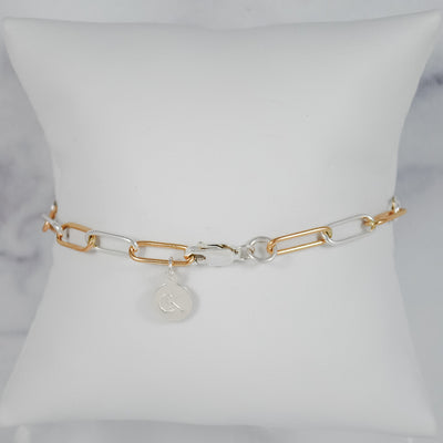 Petite Paperclip Chain Bracelet - mixed metals