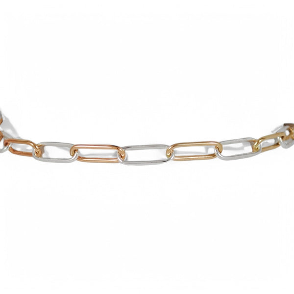 Petite Paperclip Chain Bracelet - mixed metals