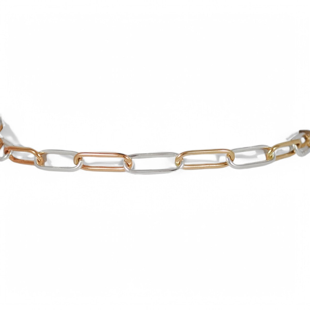Petite Paperclip Chain Bracelet - mixed metals
