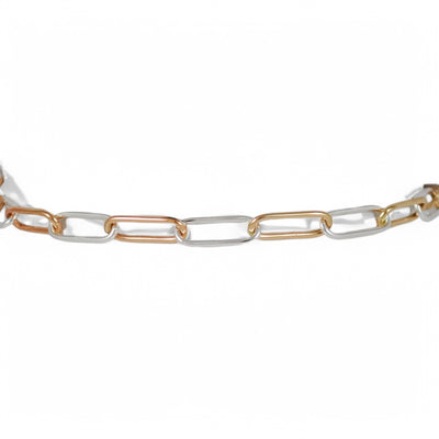 Petite Paperclip Chain Bracelet - mixed metals