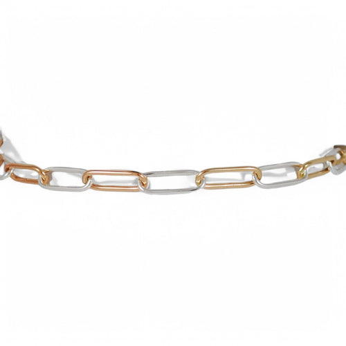 Petite Paperclip Chain Bracelet - mixed metals