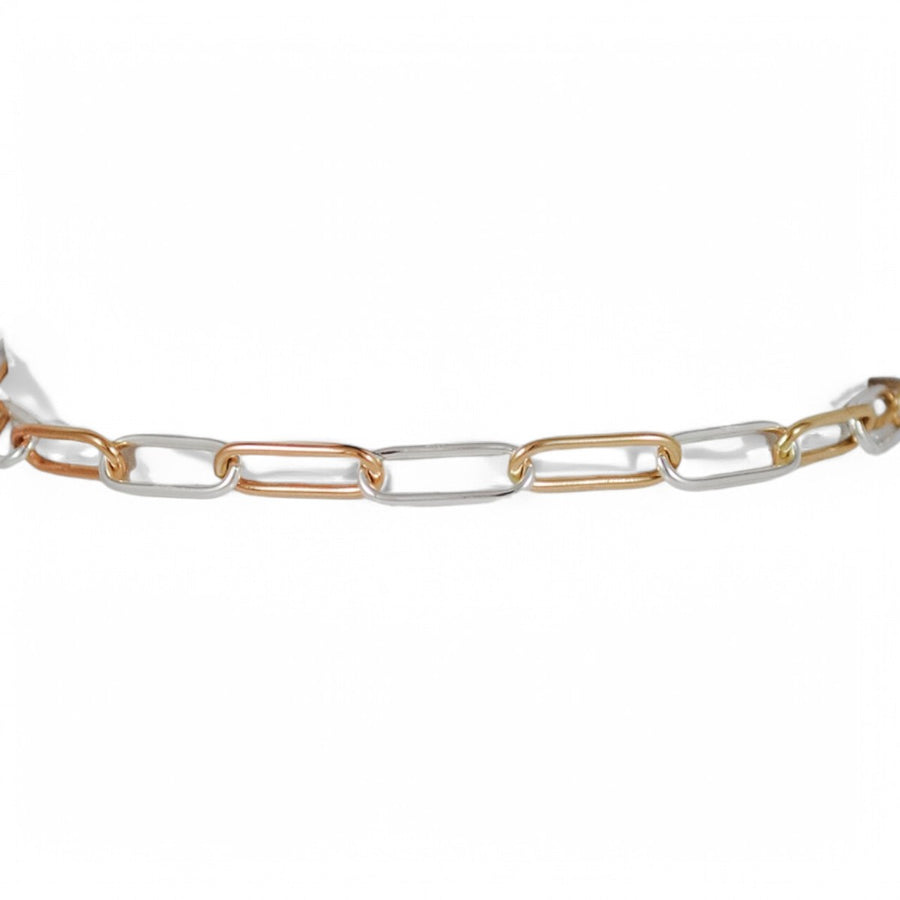 Petite Paperclip Chain Bracelet - mixed metals