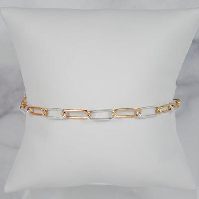 Petite Paperclip Chain Bracelet - mixed metals