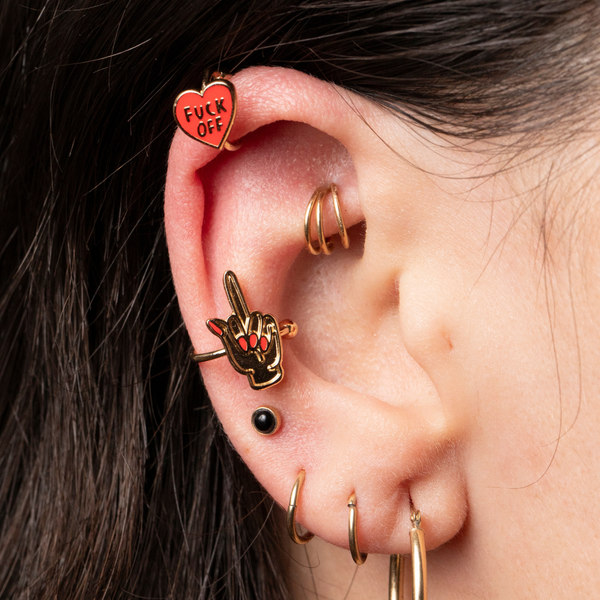 Yellow Owl Workshop - F*ck Off & Middle Finger Ear Cuffs | No Piercing Earring