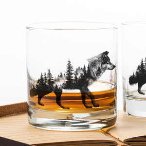 Black Lantern - Double Exposure Wolf Wolf Whiskey Glasses