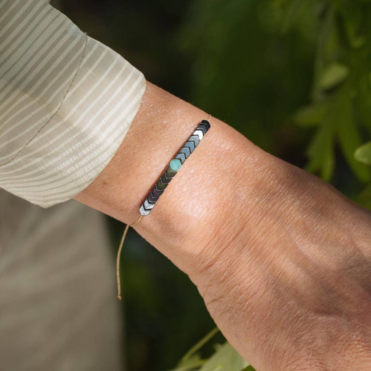 Wanderlust Amazonite Adventure Adjustable Bracelet