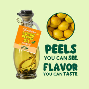 Benissimo / Hongar Farms / Lesley Elizabeth - Benissimo Lemon Pepper EVOO Blend – 8.45 fl oz Cruet