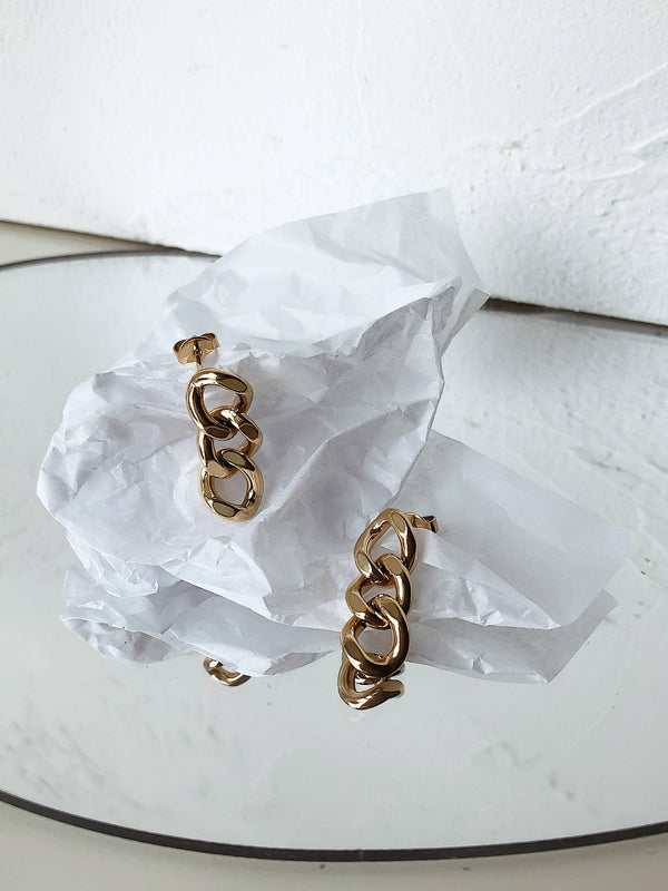 Flânerie by MAIQ - Avalon 18K Gold Non-Tarnish Chain Link Earrings