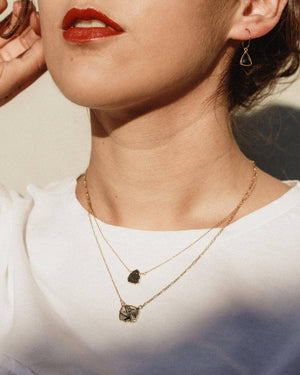 Power of Two Necklace Set - Black Druzy & Tourmalinated Quartz