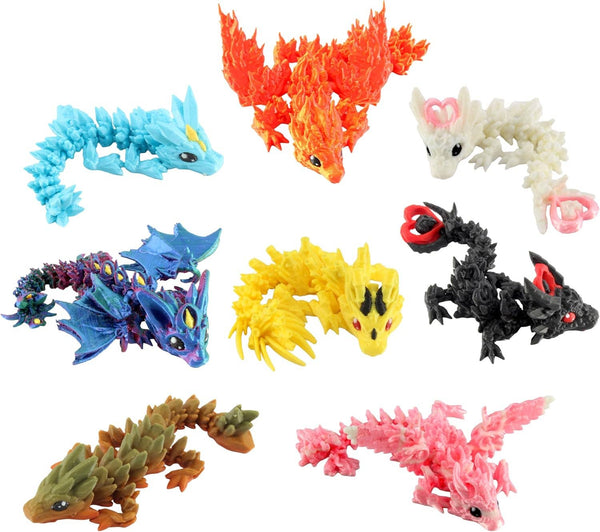 Articulated 3D Printed Dragon Figurine (5")