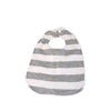 White with Grey Stripes Baby Bib