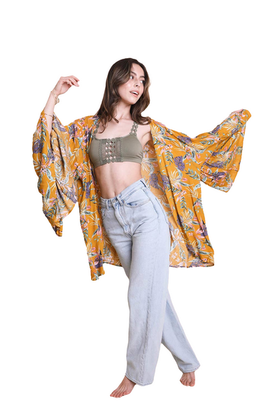 Tropical Leaves Kimono