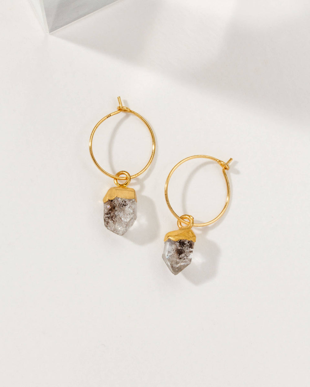 Herkimer (Diamond) Quartz Mini Hoops