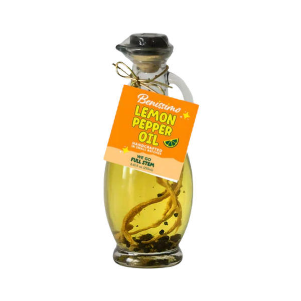 Benissimo / Hongar Farms / Lesley Elizabeth - Benissimo Lemon Pepper EVOO Blend – 8.45 fl oz Cruet