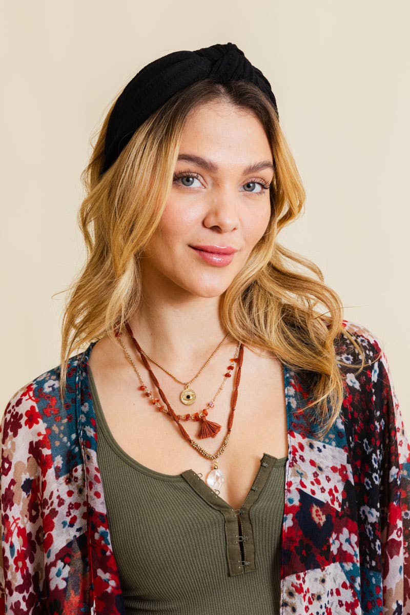 Stripe Topknot Headband