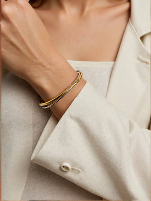 Flânerie by MAIQ - Rivoli 18K Gold Non-Tarnish Crossover Cuff Bracelet