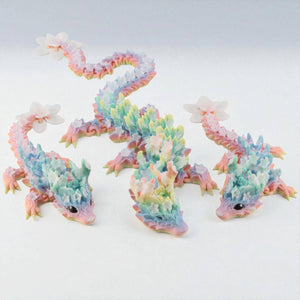 3D Printed Rainbow Blossom Dragon, 3D Printed Baby Dragon