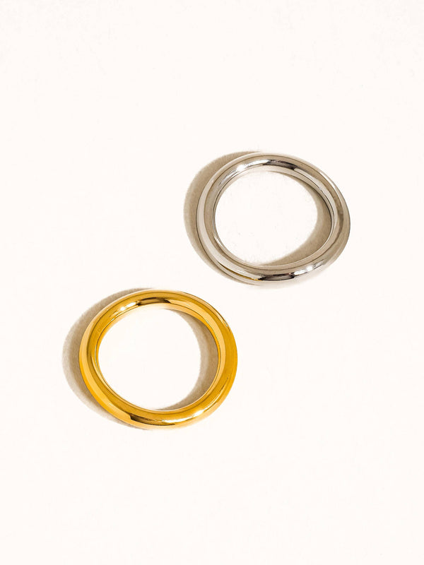 Andrée Non-Tarnish Double Two Tone Ring