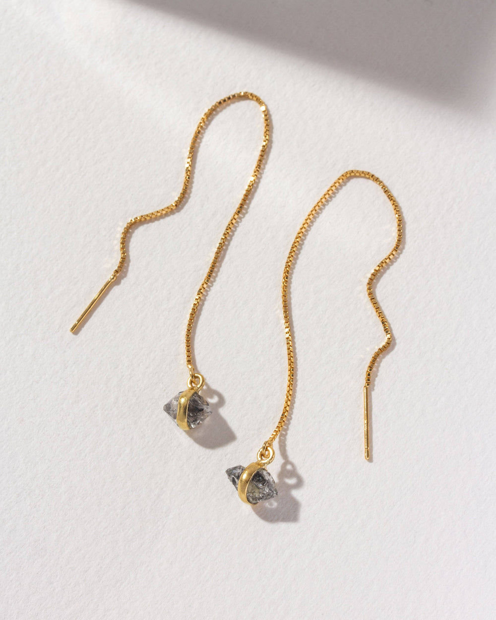 Rock Haven Threader Earrings - Herkimer Quartz