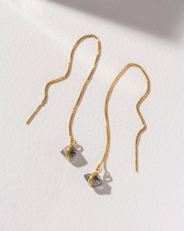 Rock Haven Threader Earrings - Herkimer Quartz