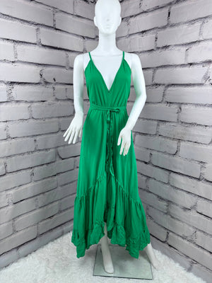 Flirty boho bold color halter dress