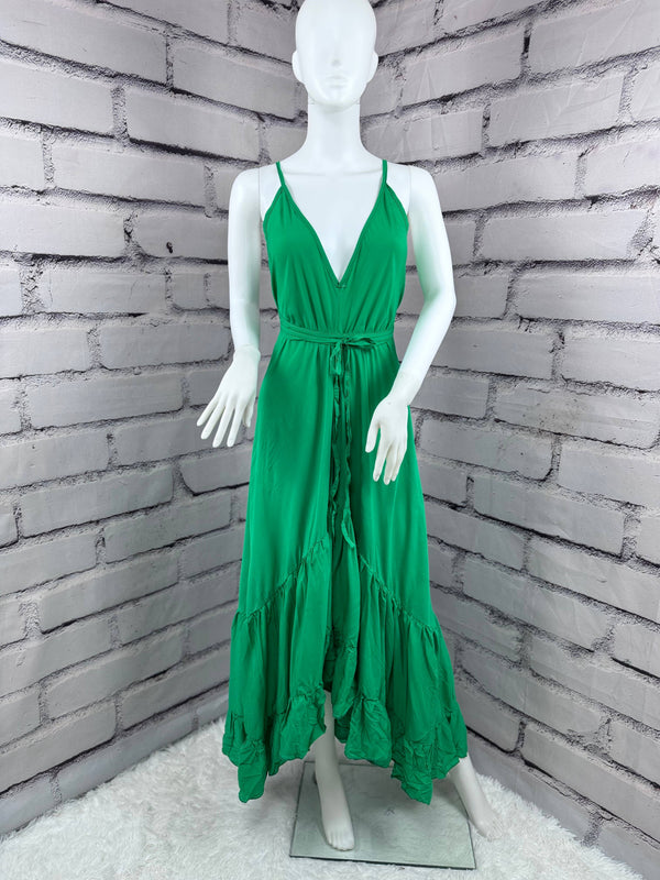 Flirty boho bold color halter dress