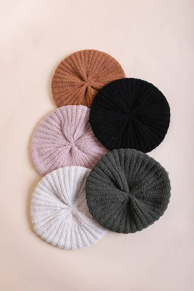Boucle Knit Beret Style Beanie