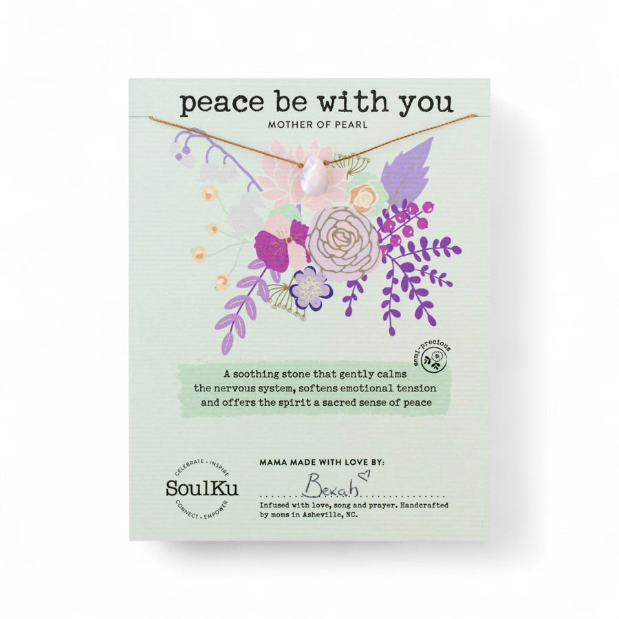 Peace Be With You Mother of Pearl Necklace