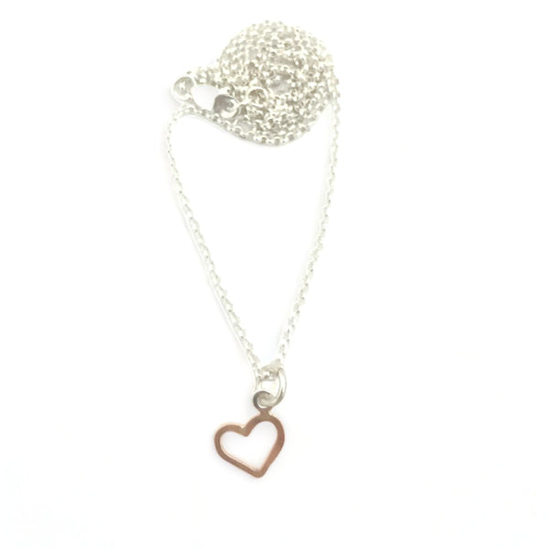 Mini Heart Pendant - mixed metals