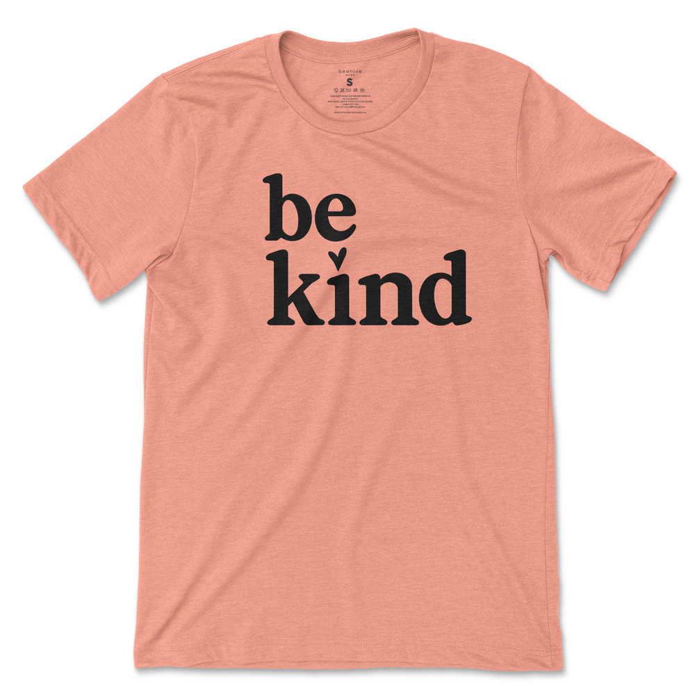 Be Kind T-Shirt - Peach (Black Print)