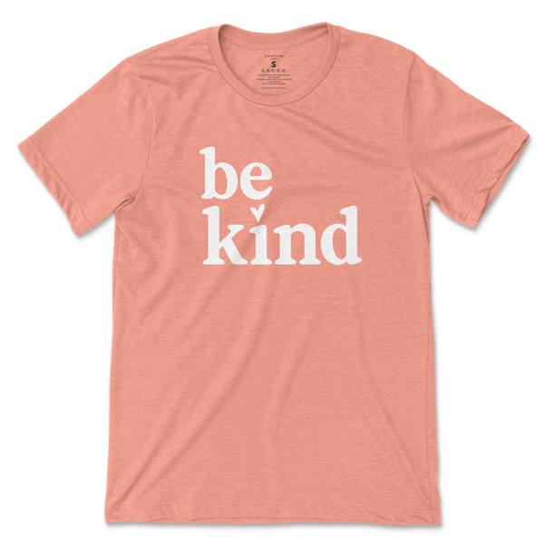 Be Kind T-Shirt - Peach (White Print)