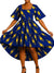 Nzuri Blue and Gold Ankara Dress