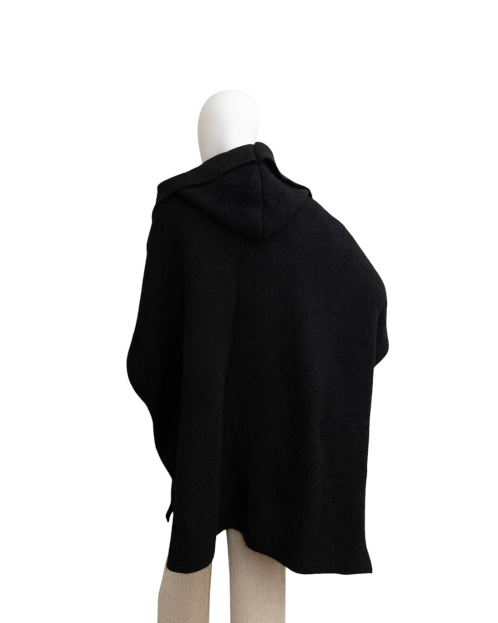 Black Hooded Ruana