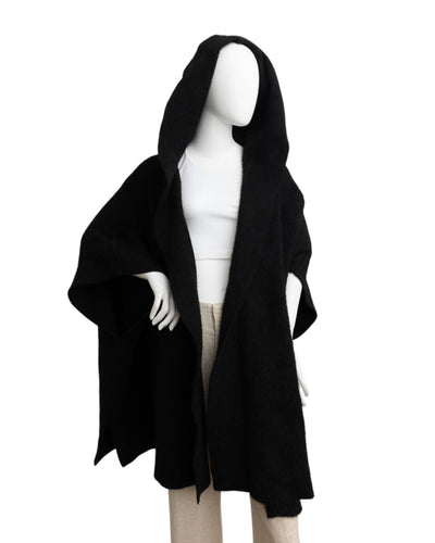 Black Hooded Ruana