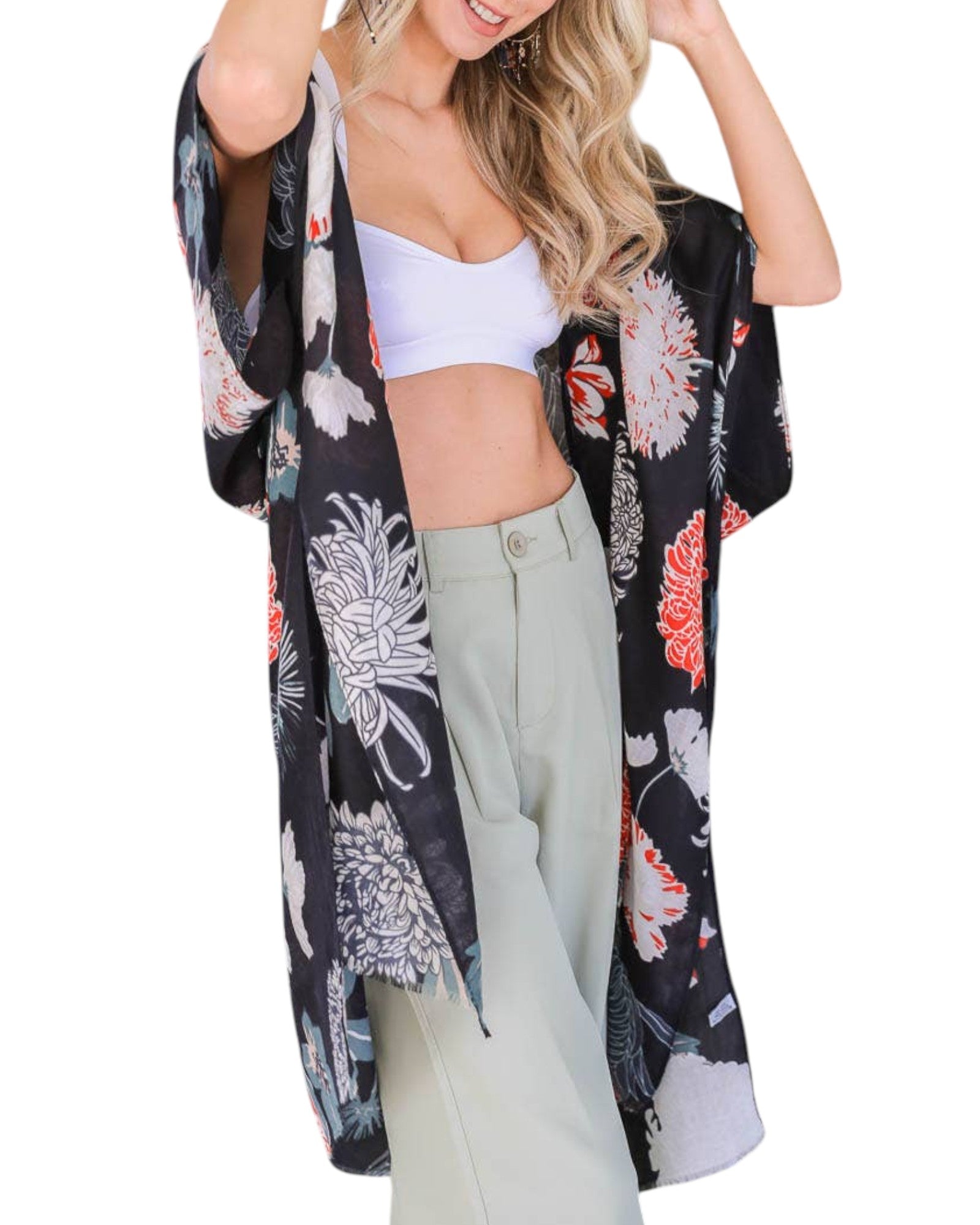 Floral Motif Kimono