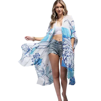 Blue Palm Kimono