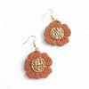 Boho Rust Flower Clay Earrings