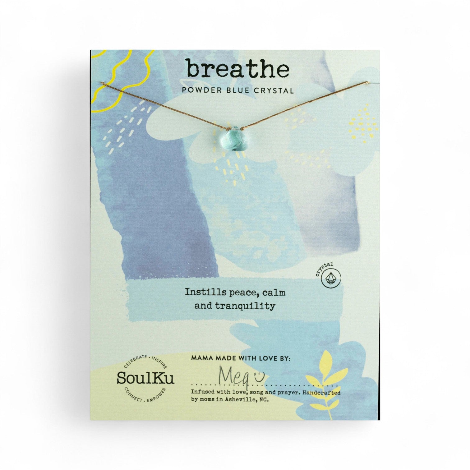 Breathe Powder Blue Crystal Necklace