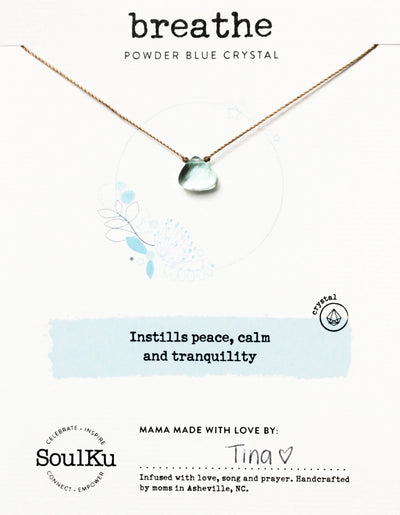 Breathe Soul Shine Necklace - Powder Blue Crystal