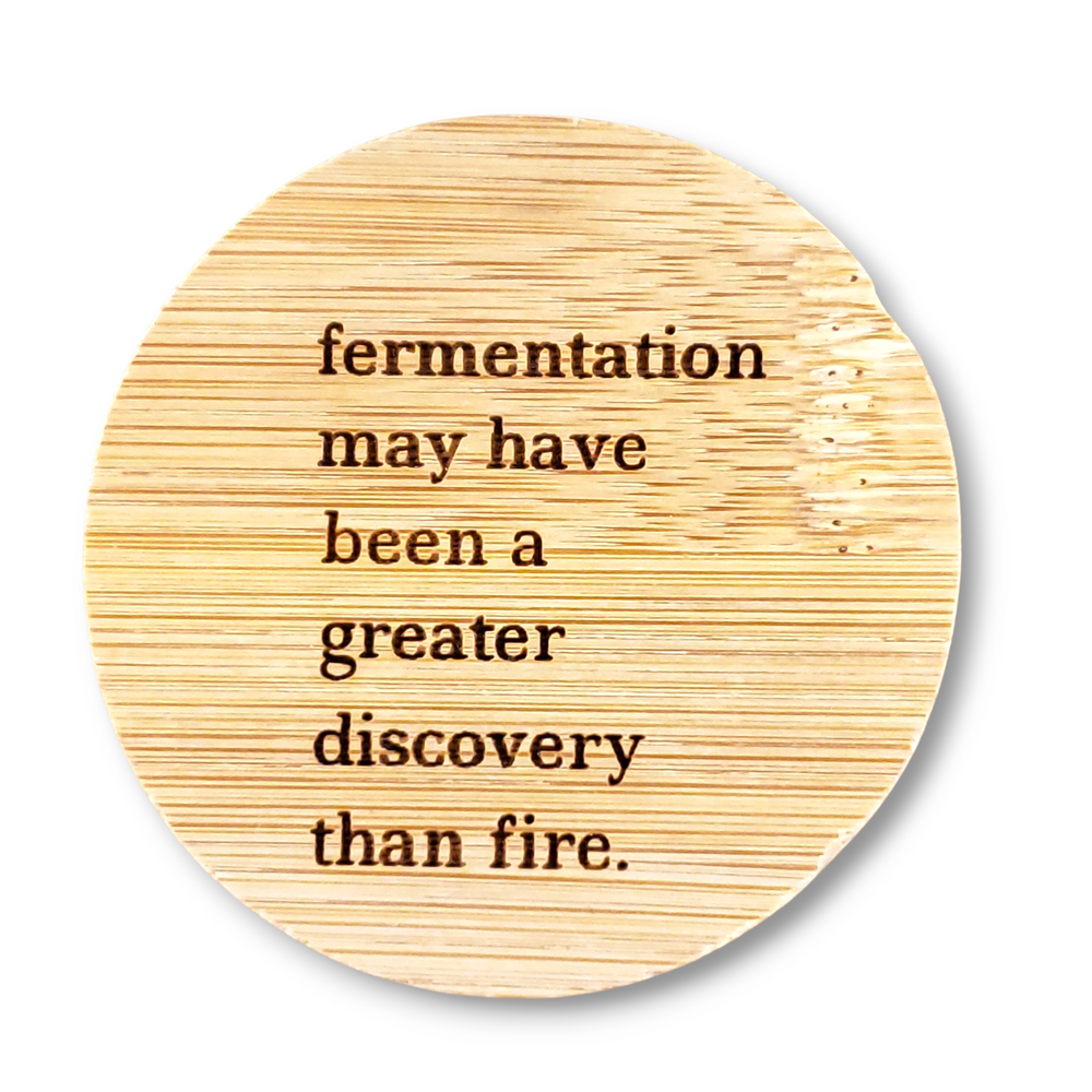 Round Magnetic Wood Engraved Bottle Opener - fermentation may have been a greater discovery than fire.