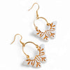 Gold Accent Cream Butterfly Clay Earrings