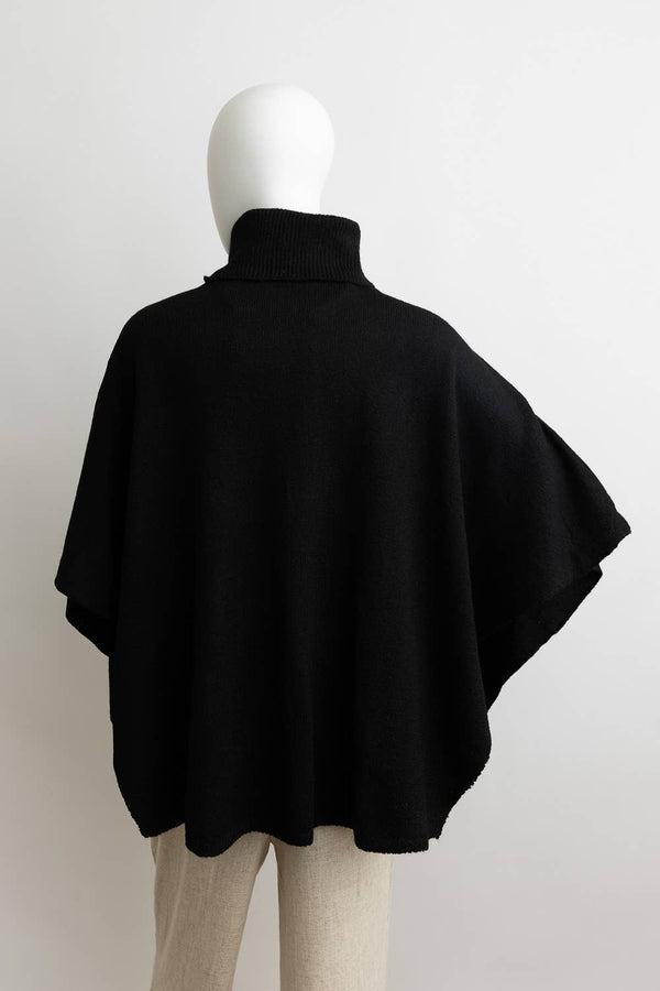 Grey Eco Friendly Turtleneck Poncho
