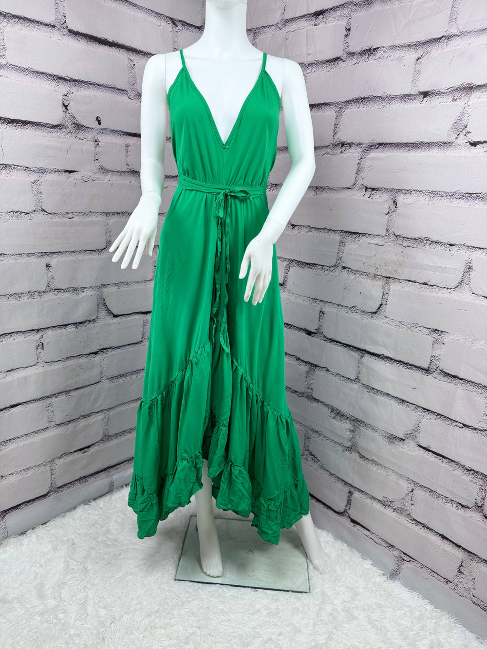 Flirty boho bold color halter dress