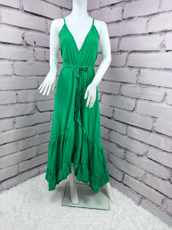 Flirty boho bold color halter dress