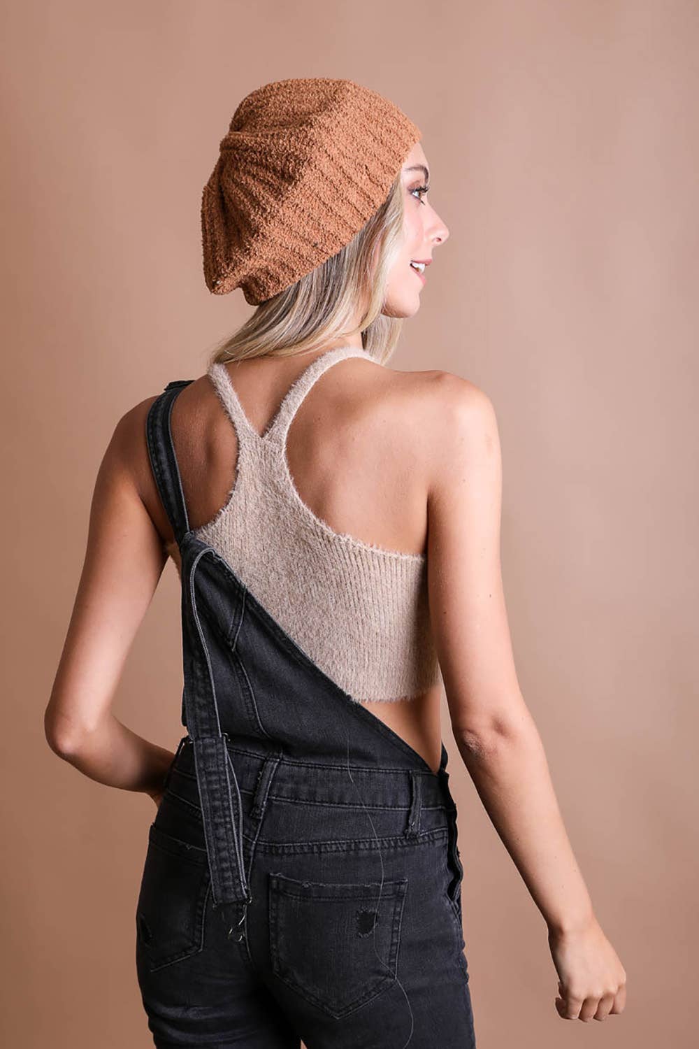 Boucle Knit Beret Style Beanie