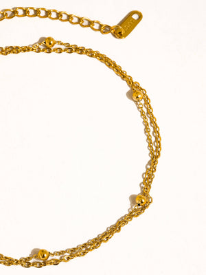 Flânerie by MAIQ - Pennie 18K Gold Non-Tarnish Layered Chain Anklets