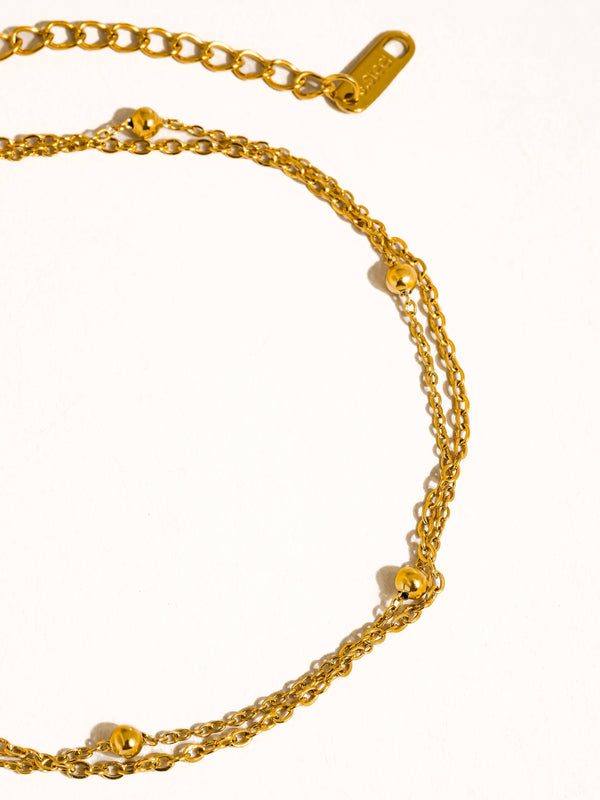 Flânerie by MAIQ - Pennie 18K Gold Non-Tarnish Layered Chain Anklets